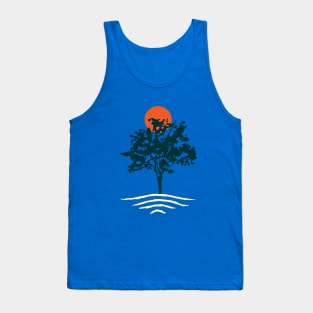 Minimalist Abstract Nature Art of Lively Tree Tank Top